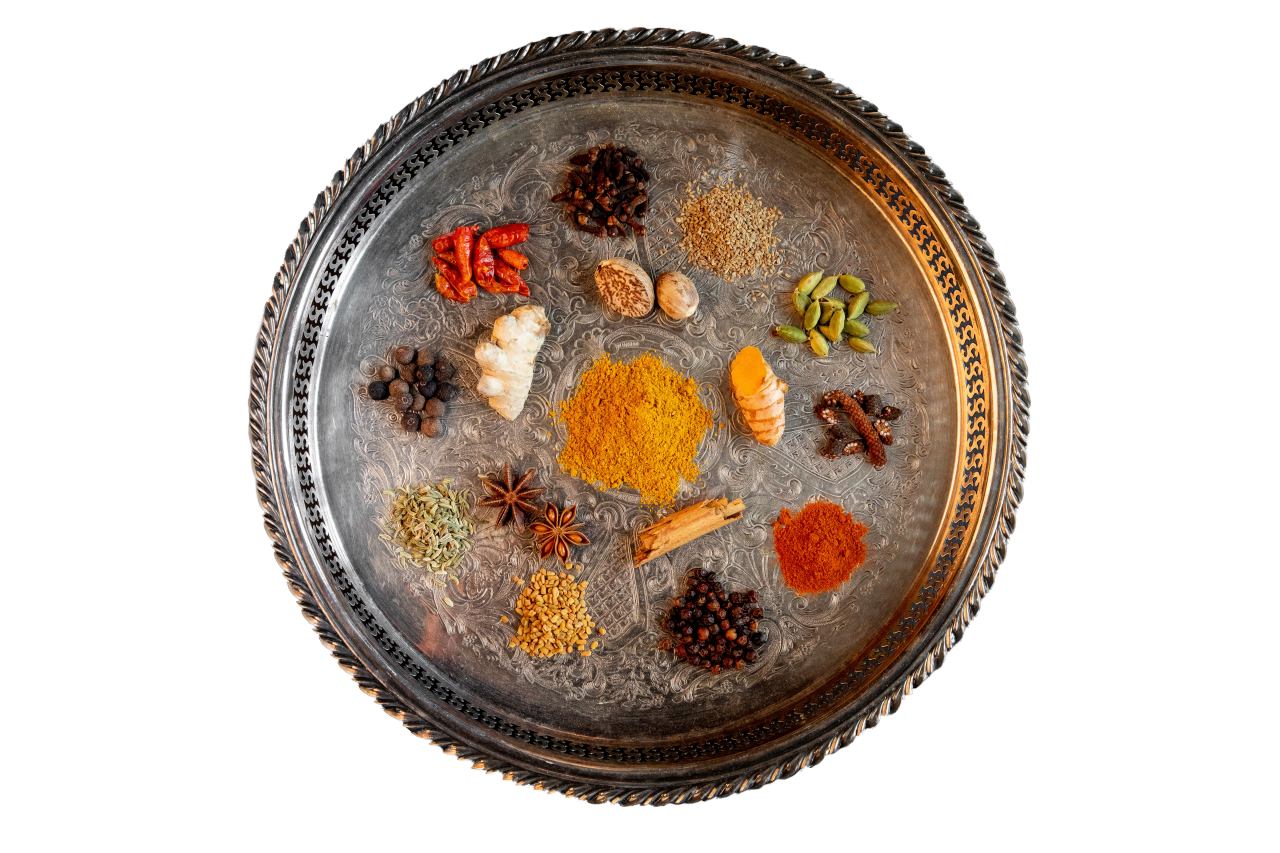 gewuerzmischung-traditionell Curry Gewürz-Mischung auf Silbertablett
