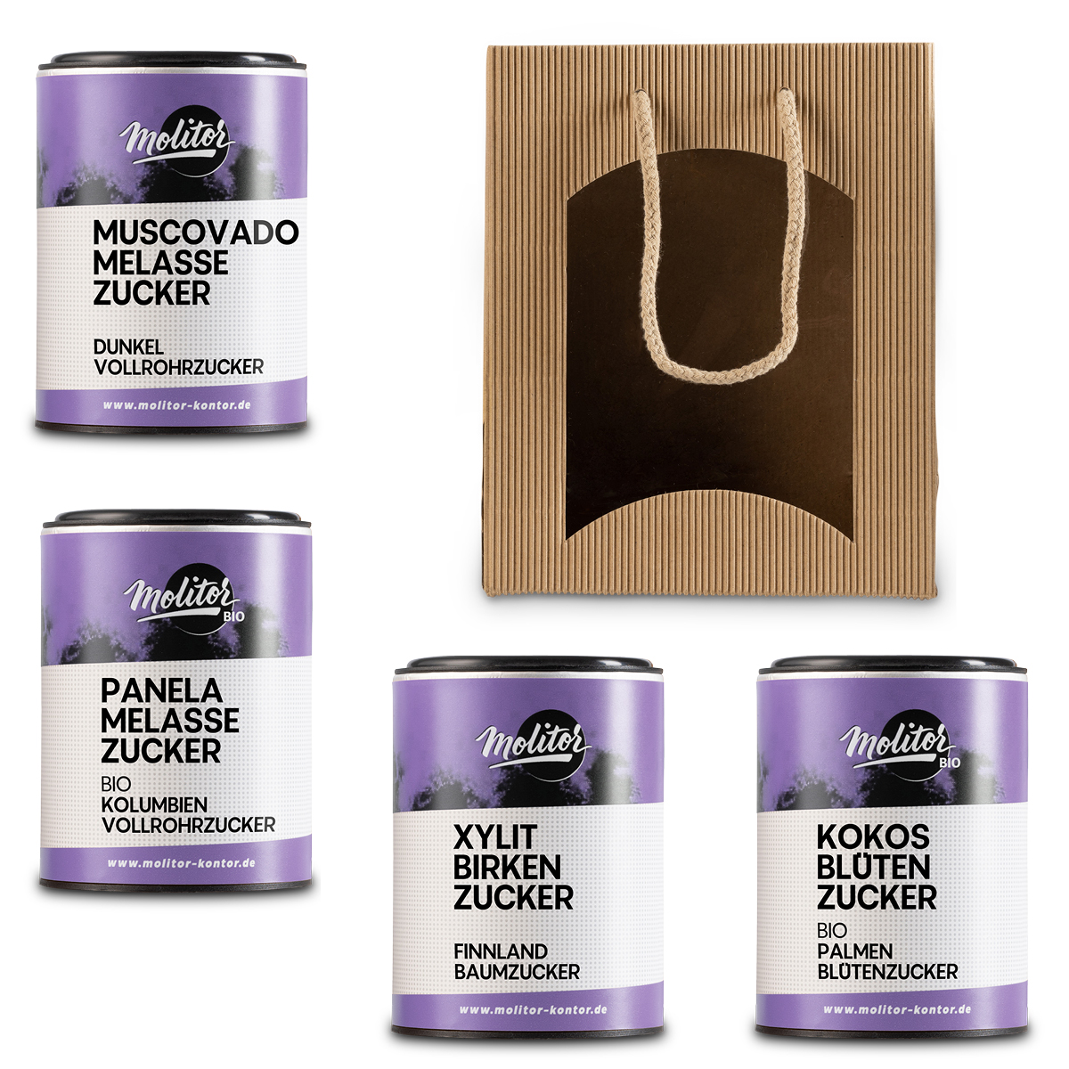 Geschenkset für Süße | 4x Bio Zucker zum Probieren