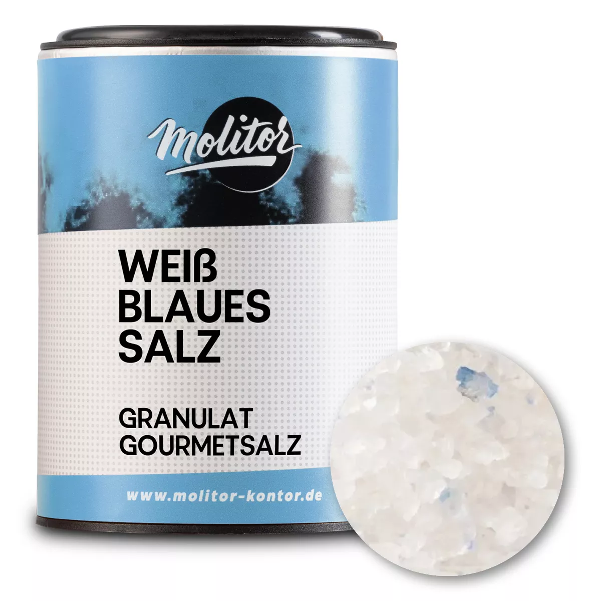 Blaues Salz Granulat | weiß-blaues Gourmet Salz