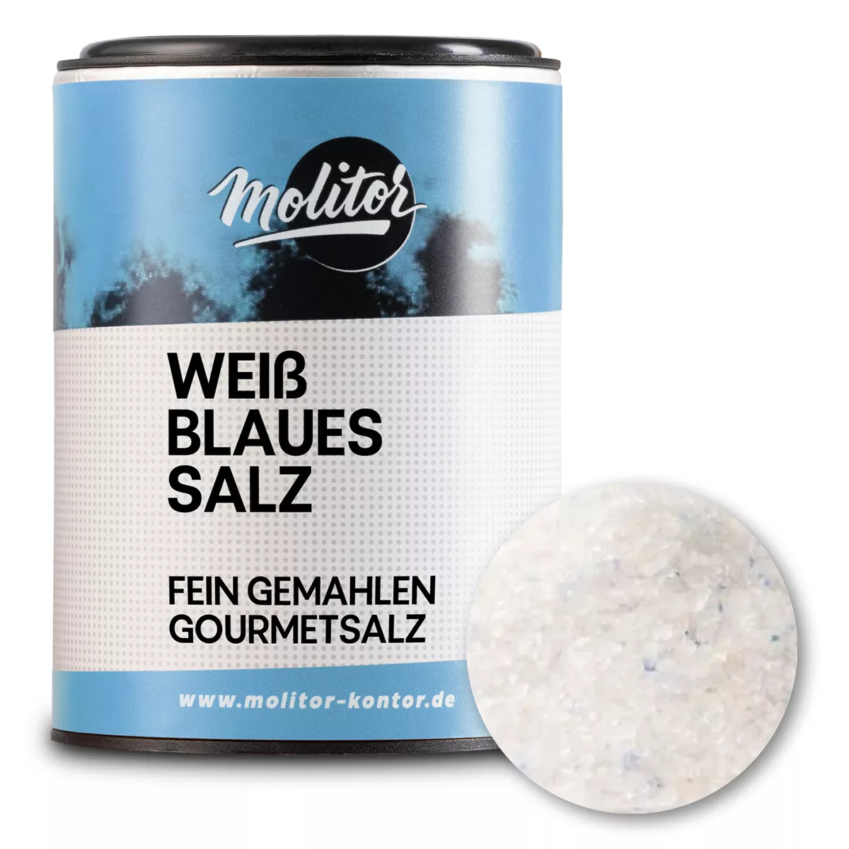 Blaues Salz fein | weiß-blaues Gourmet Salz
