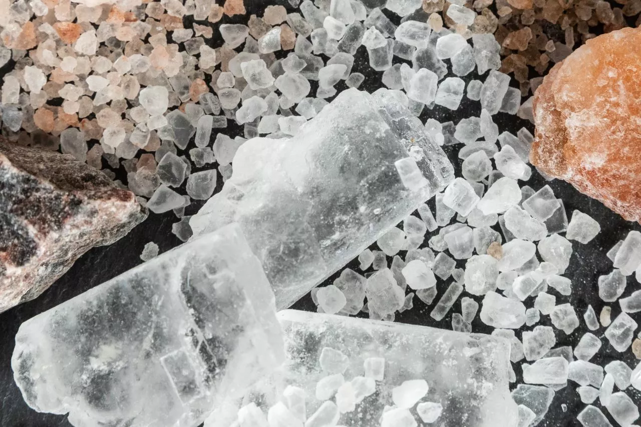 Halit Salz Brocken und Granulat, Diamant Salz, Bergkristall Salz